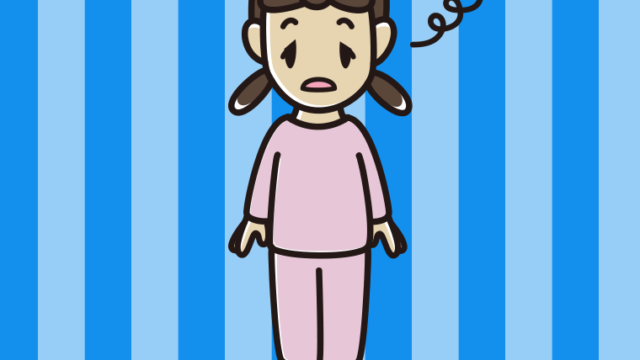 ぼーっとする部屋着の女子中学生のイラスト【色、背景あり】PNG