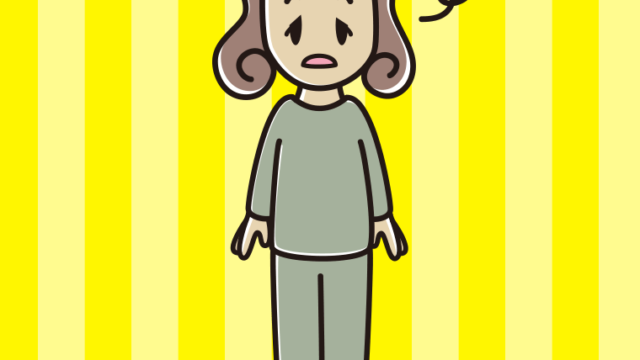 ぼーっとする部屋着の女子大学生のイラスト【色、背景あり】PNG