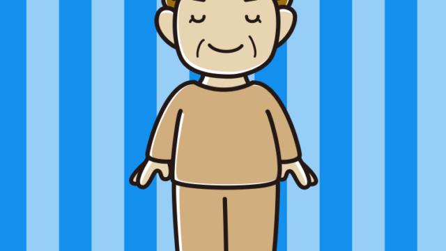 目を閉じる部屋着のおばさんのイラスト【色、背景あり】PNG