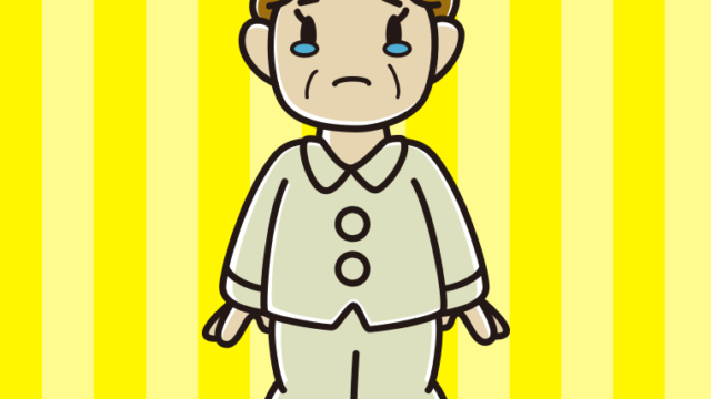 泣くパジャマのおばさんのイラスト【色、背景あり】PNG