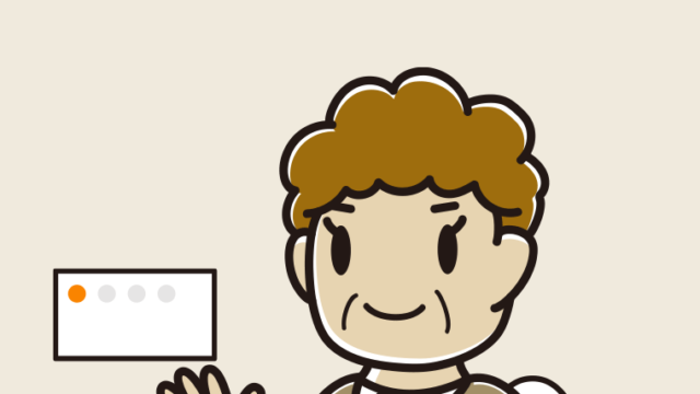 トイレで手を振るおばさんのイラスト【色、背景あり】PNG