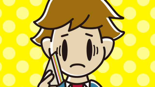 サンドイッチで困る男子高校生のイラスト【色、背景あり】PNG