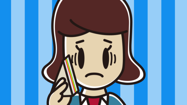 サンドイッチで困る女子高校生のイラスト【色、背景あり】PNG