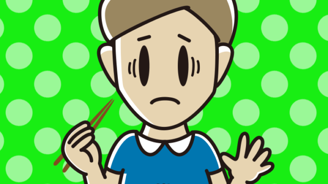 ごはん（白米）で困る男性のイラスト【色、背景あり】PNG