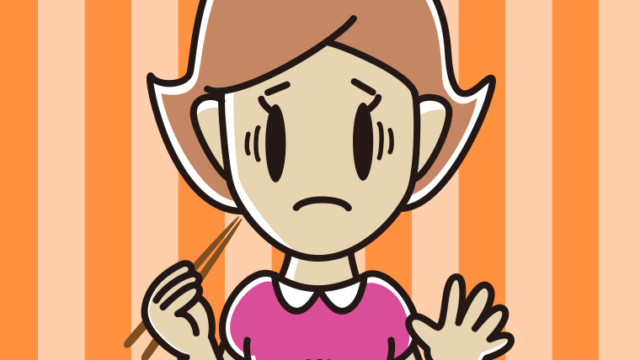 ごはん（白米）で困る女性のイラスト【色、背景あり】PNG