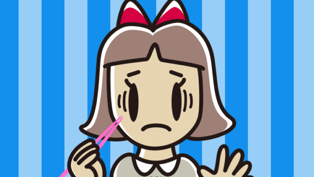 ごはん（白米）で困る小学生女子のイラスト【色、背景あり】PNG