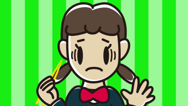 ごはん（白米）で困る女子中学生のイラスト【色、背景あり】PNG