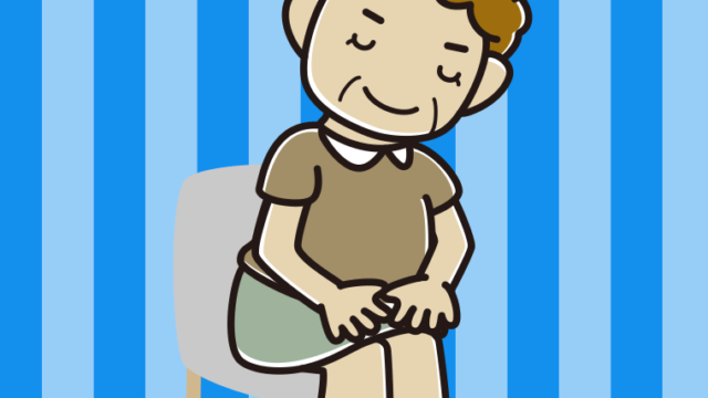 椅子でお辞儀するおばさんのイラスト【色、背景あり】PNG