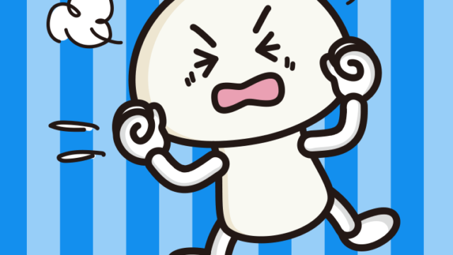 カンカンに怒るマッシュルームちゃんのイラスト【色、背景あり】PNG