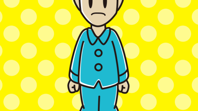 怒るパジャマの男性のイラスト【色、背景あり】PNG
