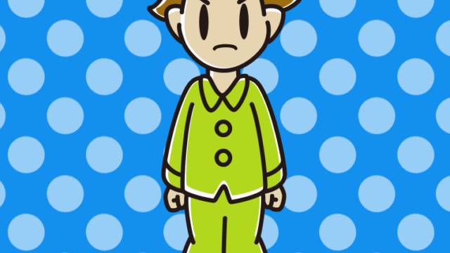 怒るパジャマの男子高校生のイラスト【色、背景あり】PNG