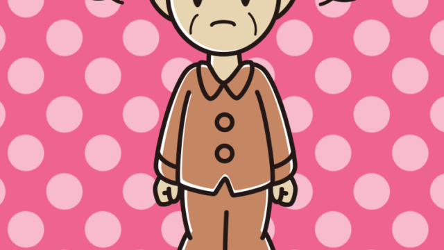 怒るパジャマのおじいさんのイラスト【色、背景あり】PNG
