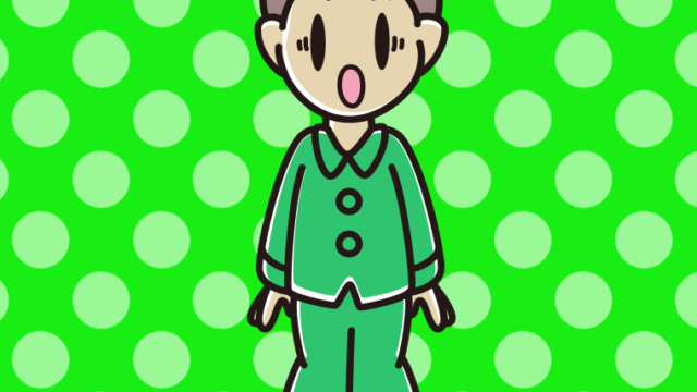 驚くパジャマの男子中学生のイラスト【色、背景あり】PNG