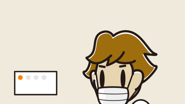 マスクをしてトイレに入る男子高校生のイラスト【色、背景あり】PNG