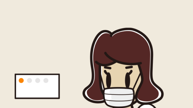 マスクをしてトイレに入る女子高校生のイラスト【色、背景あり】PNG