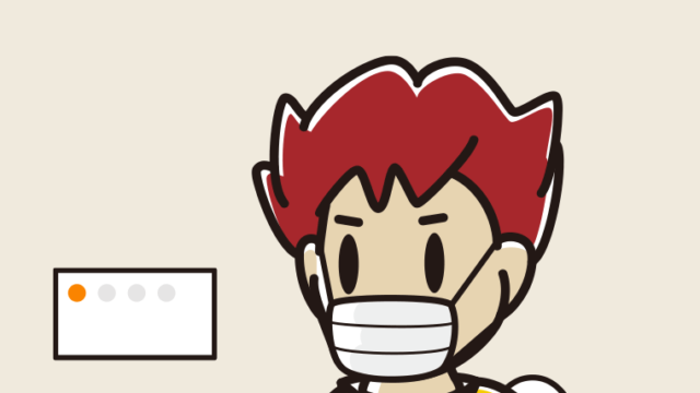 マスクをしてトイレに入る男子大学生のイラスト【色、背景あり】PNG