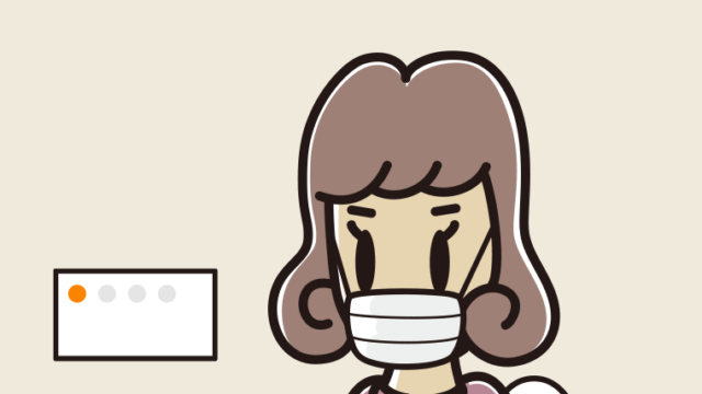 マスクをしてトイレに入る女子大学生のイラスト【色、背景あり】PNG