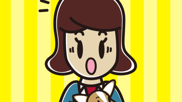 犬を抱いて驚く女子高校生のイラスト【色、背景あり】PNG