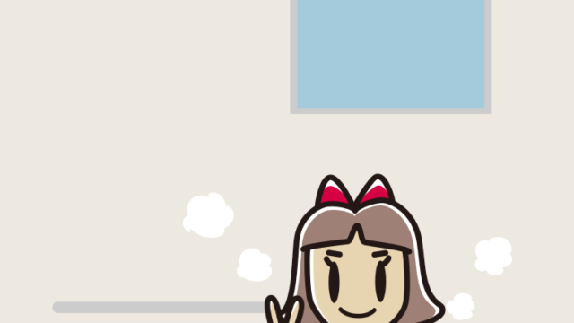 お風呂でピースをする小学生女子のイラスト【色、背景あり】PNG