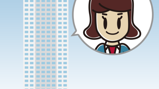 タワーマンションに住む女子高校生のイラスト【色、背景あり】PNG