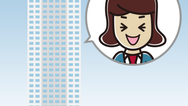 タワーマンションで笑う女子高校生のイラスト【色、背景あり】PNG