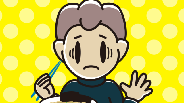 ラーメンライスで困る男子中学生のイラスト【色、背景あり】PNG