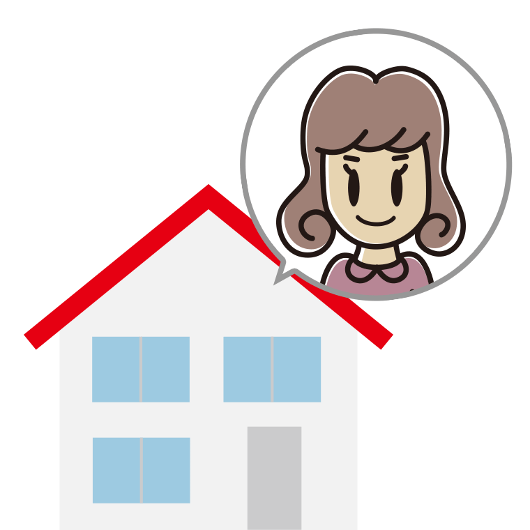 一戸建てに住む女子大学生のイラスト【色あり、背景なし】透過PNG