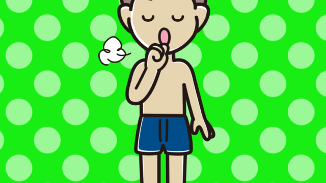 咳払いする下着姿の男子中学生のイラスト【色、背景あり】PNG