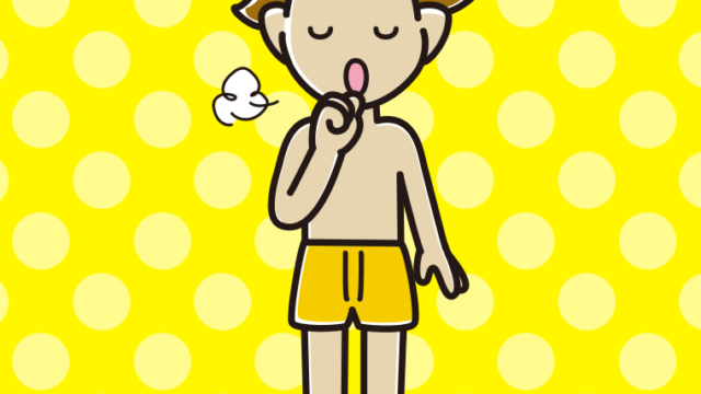 咳払いする下着姿の男子高校生のイラスト【色、背景あり】PNG