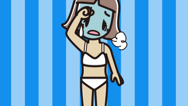 具合が悪い下着姿の小学生女子のイラスト【色、背景あり】PNG