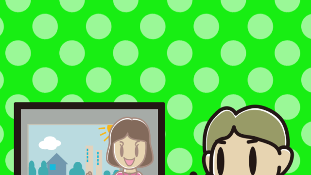 テレビにピースをする小学生男子のイラスト【色、背景あり】PNG