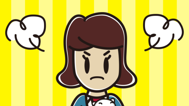 猫を抱いて怒る女子高校生のイラスト【色、背景あり】PNG