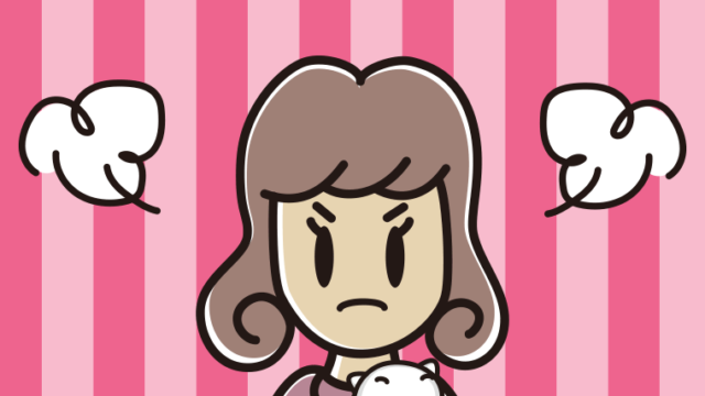 猫を抱いて怒る女子大学生のイラスト【色、背景あり】PNG