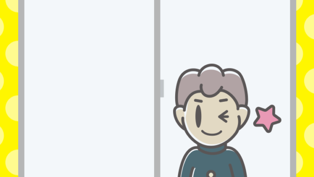 窓からウインクする男子中学生のイラスト【色、背景あり】PNG