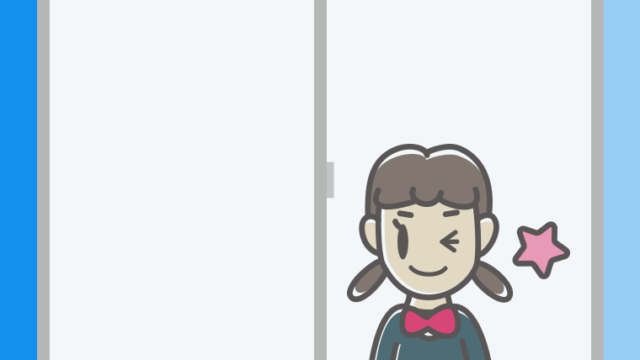 窓からウインクする女子中学生のイラスト【色、背景あり】PNG