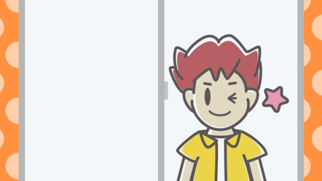 窓からウインクする男子大学生のイラスト【色、背景あり】PNG