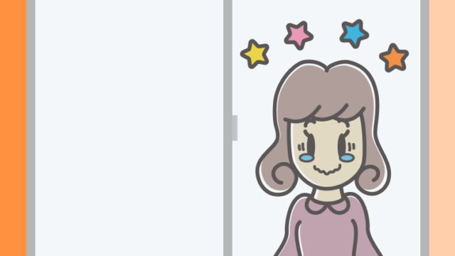 窓でジーンとする女子大学生のイラスト【色、背景あり】PNG