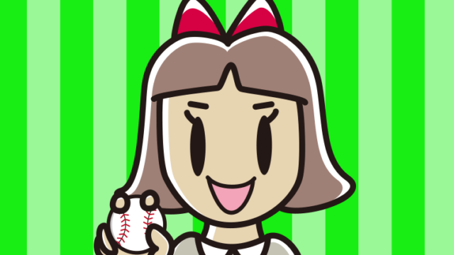 野球ボールを持つ小学生女子のイラスト【色、背景あり】PNG