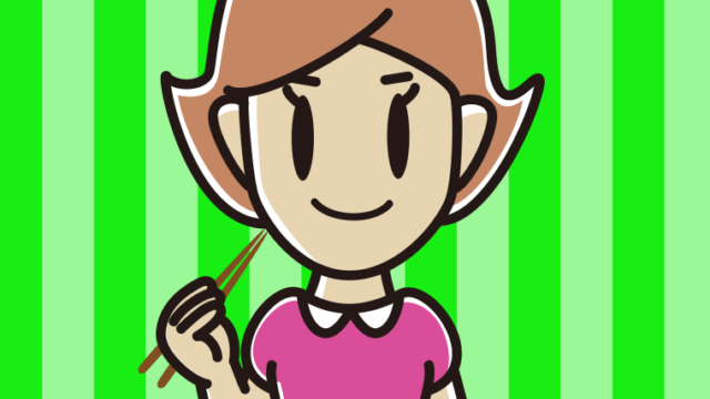 食事をする女性のイラスト【色、背景あり】PNG