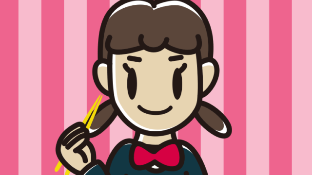 食事をする女子中学生のイラスト【色、背景あり】PNG