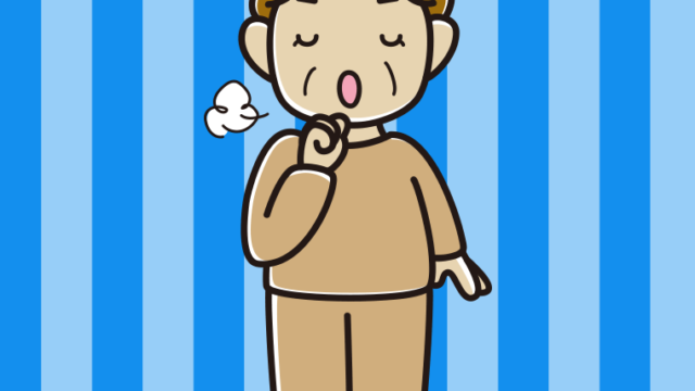 咳払いする部屋着のおばさんのイラスト【色、背景あり】PNG