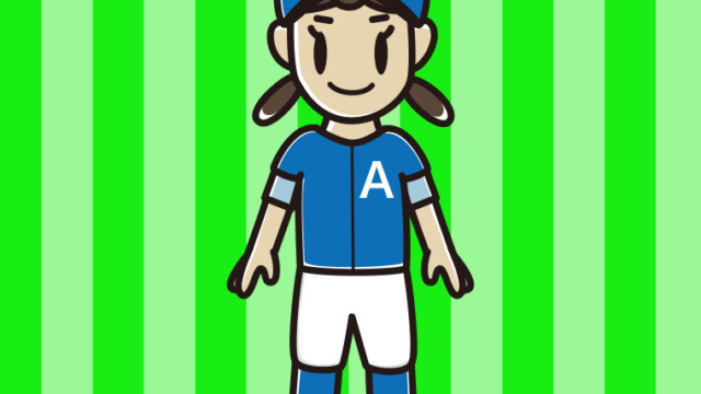 野球のユニフォームを着た女子中学生のイラスト【色、背景あり】PNG