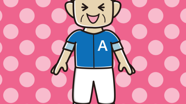 笑う野球のユニフォーム姿のおじさんのイラスト【色、背景あり】PNG