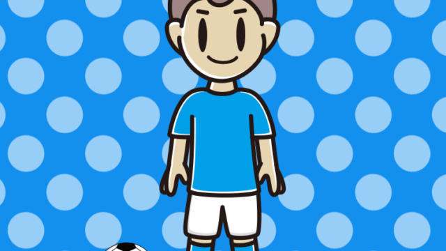 サッカーのユニフォームを着た男子中学生のイラスト【色、背景あり】PNG