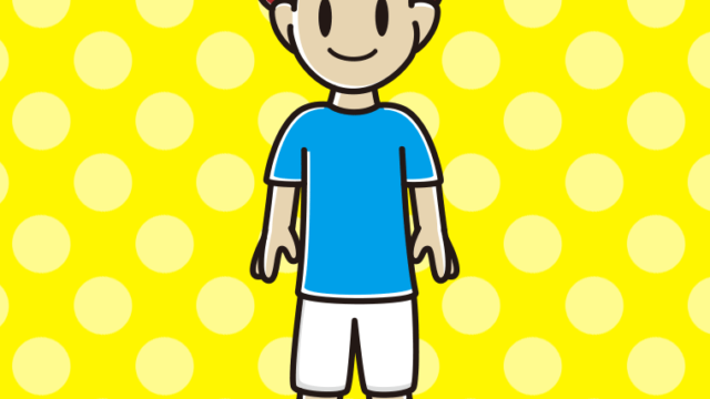 サッカーのユニフォームを着た男子大学生のイラスト【色、背景あり】PNG