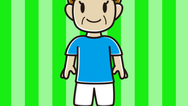 サッカーのユニフォームを着たおばさんのイラスト【色、背景あり】PNG