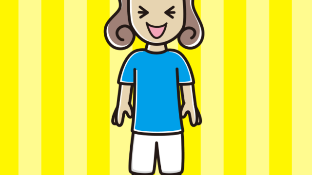 笑うサッカーのユニフォーム姿の女子大学生のイラスト【色、背景あり】PNG