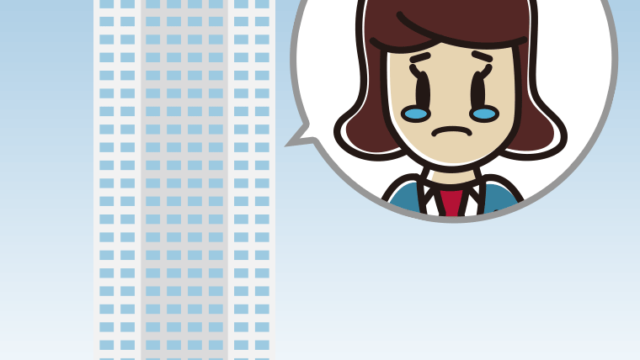 タワーマンションで泣く女子高校生のイラスト【色、背景あり】PNG