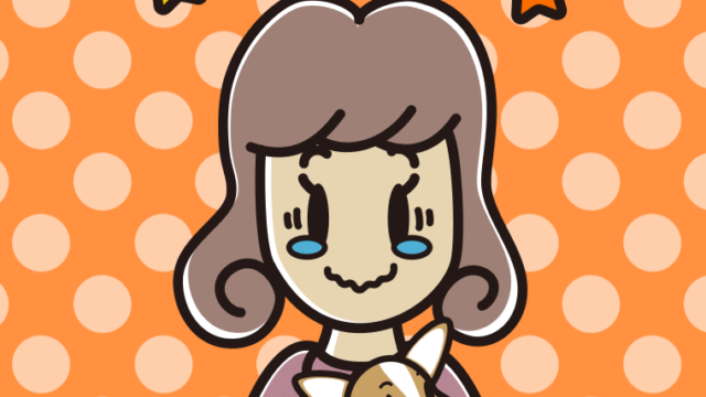 犬を抱いてジーンとする女子大学生のイラスト【色、背景あり】PNG