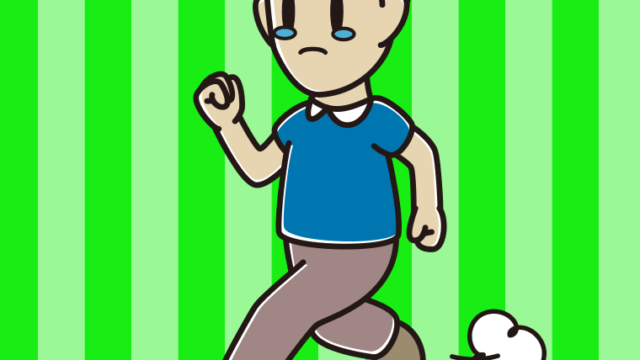 泣きながら走る男性のイラスト【色、背景あり】PNG